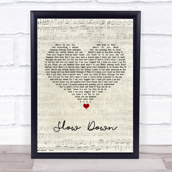 Nichole Nordeman Slow Down Script Heart Song Lyric Print