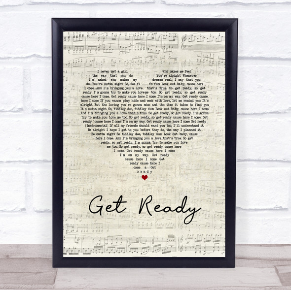 The Temptations Get Ready Script Heart Song Lyric Print