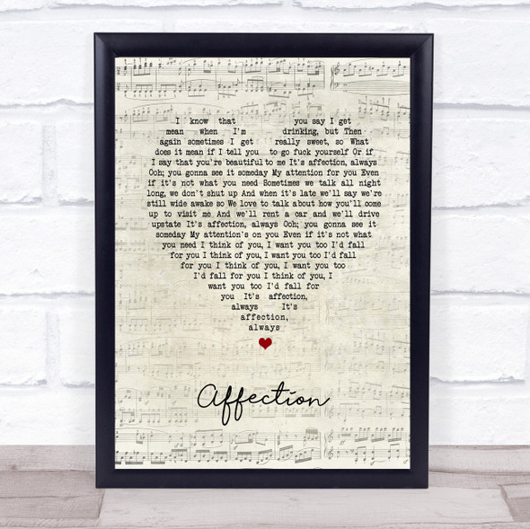 Cigarettes After Sex Affection Script Heart Song Lyric Print