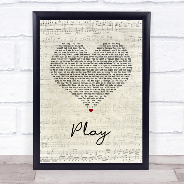 Jax Jones and Years & Years Play Script Heart Song Lyric Print