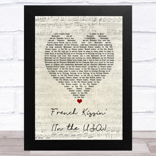 Debbie Harry French Kissin' (In the USA) Script Heart Song Lyric Music Art Print