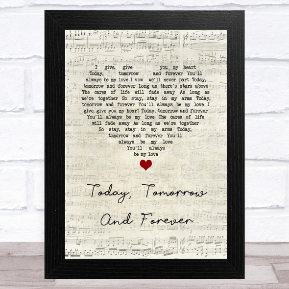 Elvis Presley Today, Tomorrow And Forever Script Heart Song Lyric Music Art Print