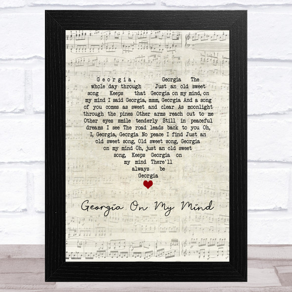 Michael Buble Georgia On My Mind Script Heart Song Lyric Music Art Print