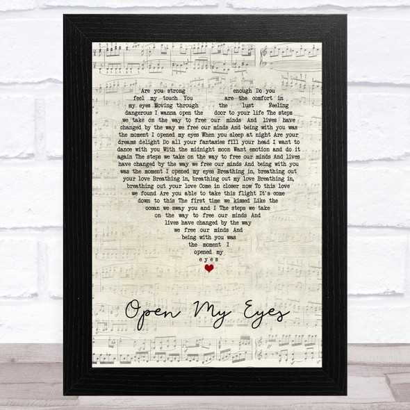 Buckcherry Open My Eyes Script Heart Song Lyric Music Art Print