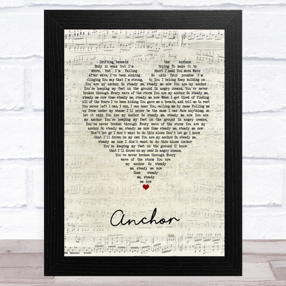 Skillet Anchor Script Heart Song Lyric Music Art Print