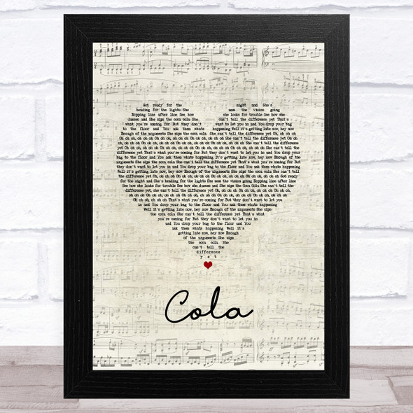 CamelPhat & Elderbrook Cola Script Heart Song Lyric Music Art Print