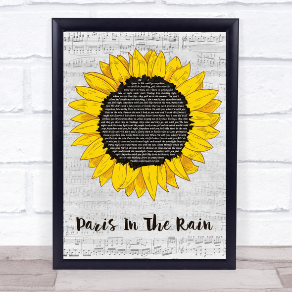 Lauv Paris In The Rain Grey Script Sunflower Song Lyric Print