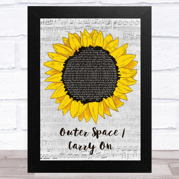 5 Seconds of Summer Outer Space - Carry On Grey Script Sunflower Song Lyric Music Art Print