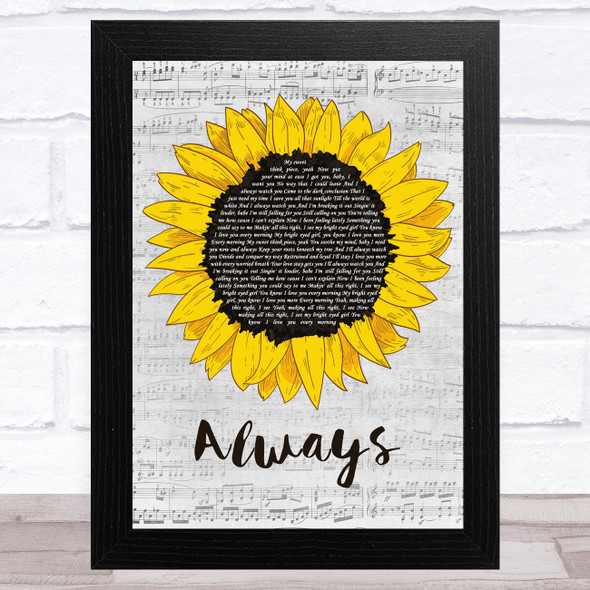 The Snuts Always Grey Script Sunflower Song Lyric Music Art Print