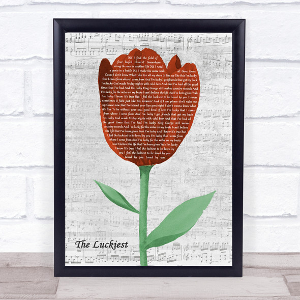 Josh Abbott Band The Luckiest Grey Script Watercolour Tulip Song Lyric Print