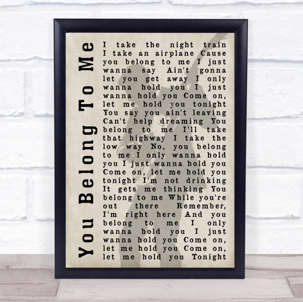 Bryan Adams You Belong To Me Shadow Song Lyric Quote Print