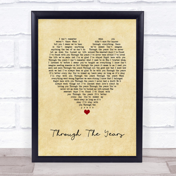 Kenny Rogers Through The Years Vintage Heart Song Lyric Print