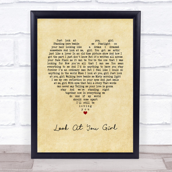 Chris LeDoux Look At You Girl Vintage Heart Song Lyric Print