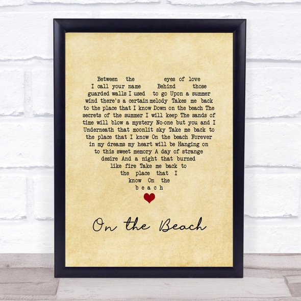 Chris Rea On the Beach Vintage Heart Song Lyric Print