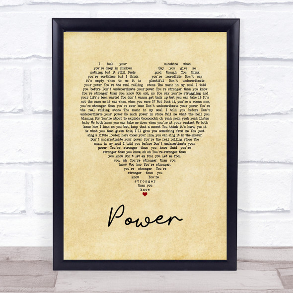 James Morrison Power Vintage Heart Song Lyric Print