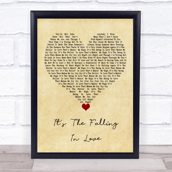 Michael Jackson It's The Falling In Love Vintage Heart Song Lyric Quote Music Print