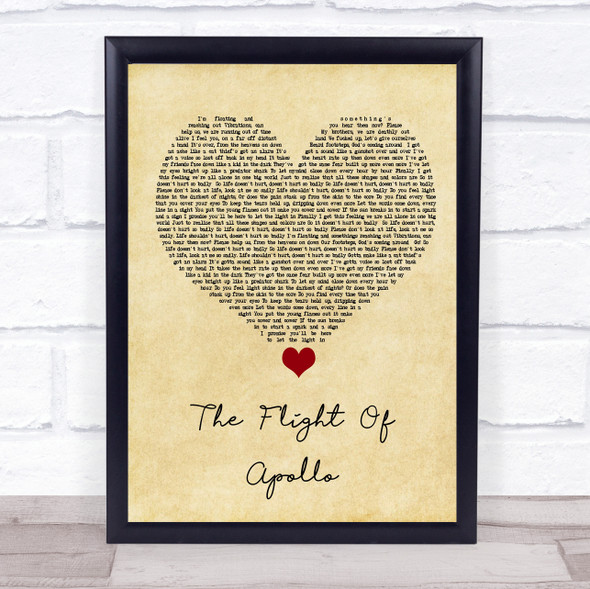 Angels & Airwaves The Flight Of Apollo Vintage Heart Song Lyric Quote Music Print