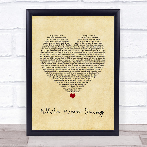 Jhene Aiko While Were Young Vintage Heart Song Lyric Quote Music Print