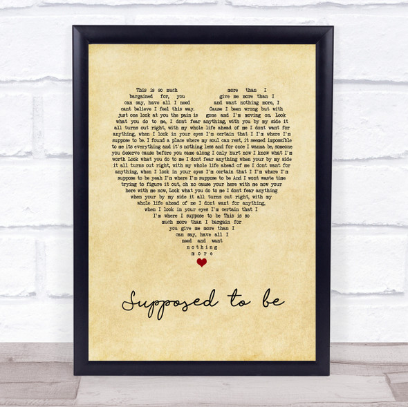 Brett young Supposed to be Vintage Heart Song Lyric Quote Music Print