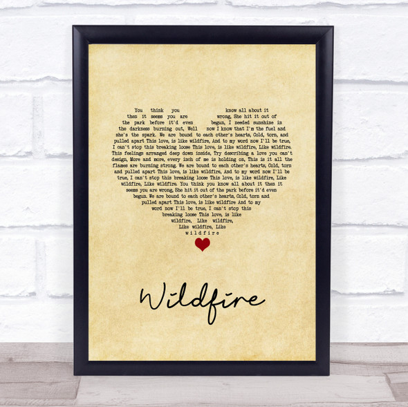 Seafret Wildfire Vintage Heart Song Lyric Quote Music Print