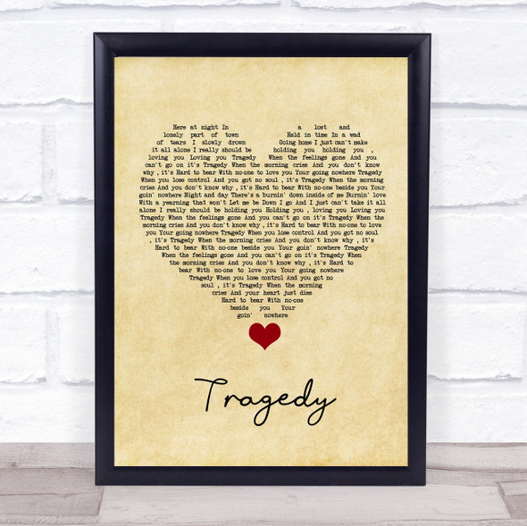 Steps Tragedy Vintage Heart Song Lyric Quote Music Print