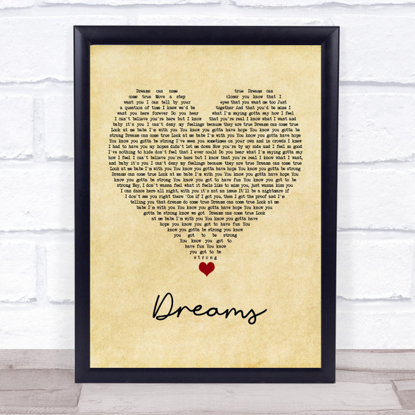 Alex Ross Dreams Vintage Heart Song Lyric Quote Music Print