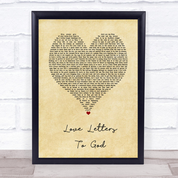 Nahko And Medicine For The People Love Letters To God Vintage Heart Song Lyric Wall Art Print