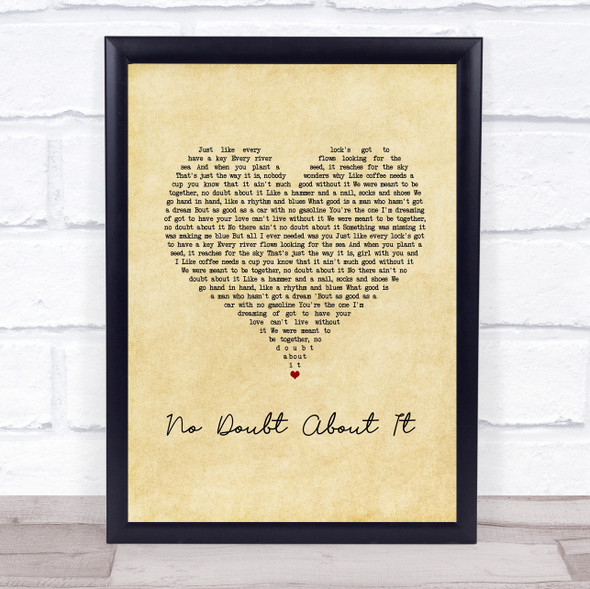 Neal McCoy No Doubt About It Vintage Heart Song Lyric Wall Art Print