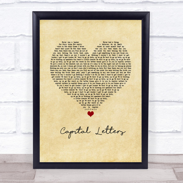 Hailee Steinfeld & Bloodpop Capital Letters Vintage Heart Song Lyric Wall Art Print