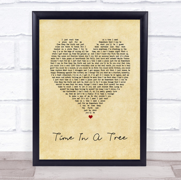 Raleigh Ritchie Time In A Tree Vintage Heart Song Lyric Wall Art Print