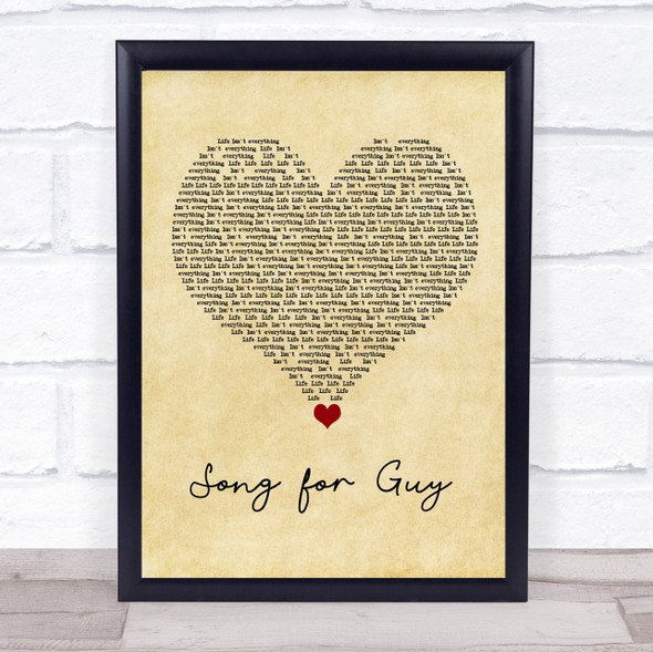 Elton John Song for Guy Vintage Heart Song Lyric Wall Art Print