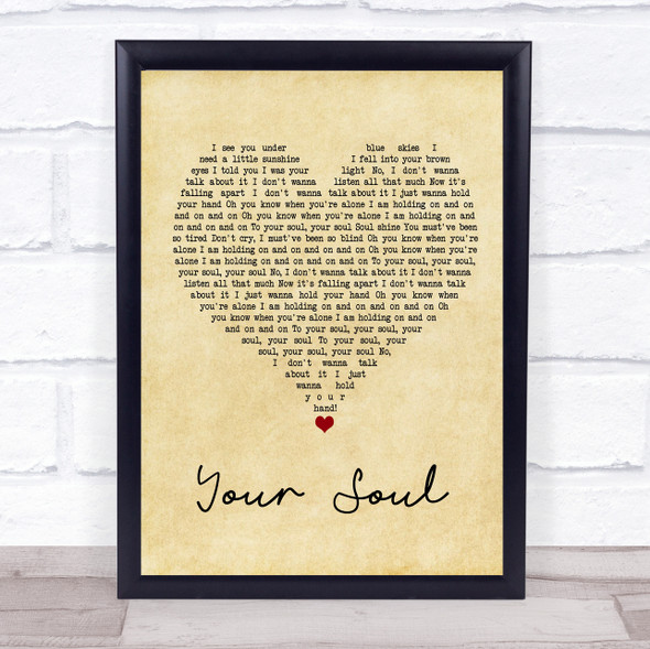 Rhodes Your Soul Vintage Heart Song Lyric Wall Art Print