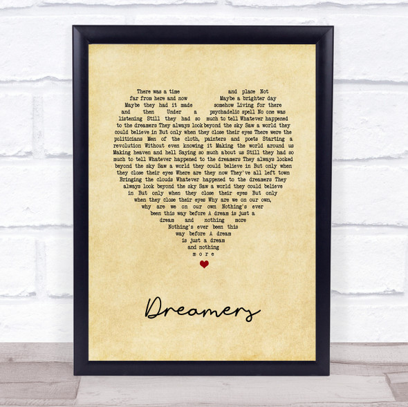 Jack Savoretti Dreamers Vintage Heart Song Lyric Wall Art Print