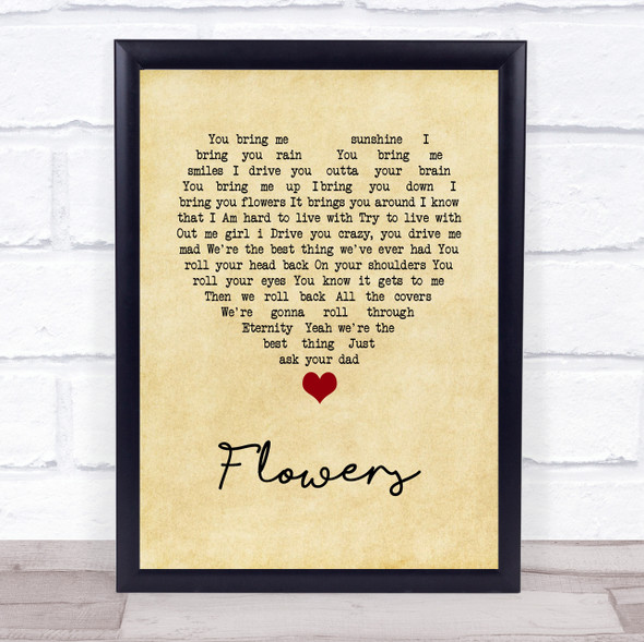 Cross Canadian Ragweed Flowers Vintage Heart Song Lyric Wall Art Print