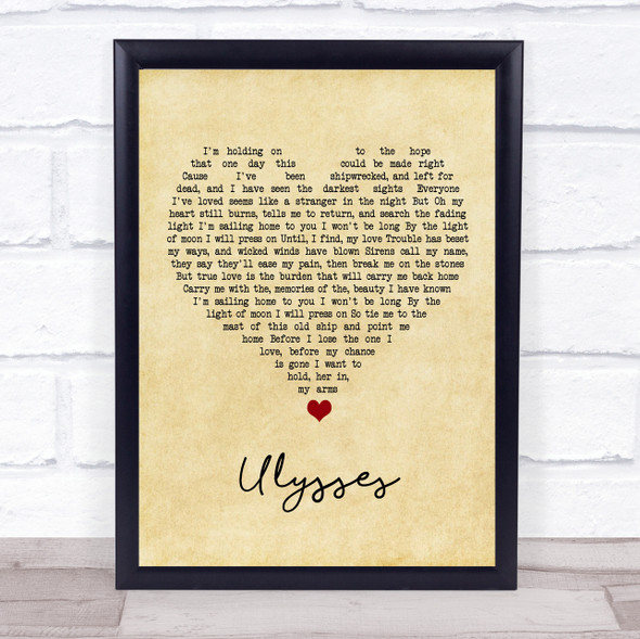 Josh Garrels Ulysses Vintage Heart Song Lyric Wall Art Print