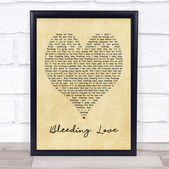 Bleeding Love Leona Lewis Vintage Heart Song Lyric Quote Print