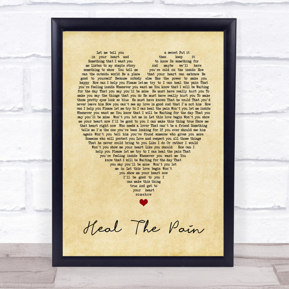 George Michael Heal The Pain Vintage Heart Song Lyric Quote Print
