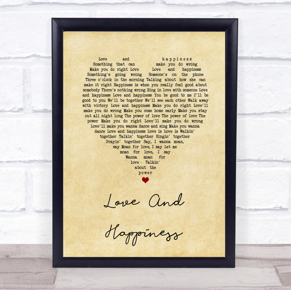 Al Green Love And Happiness Vintage Heart Song Lyric Quote Print