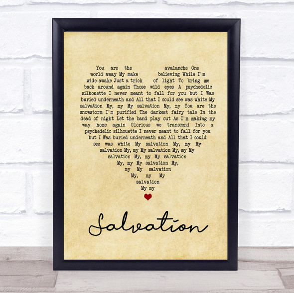Gabrielle Aplin Salvation Vintage Heart Song Lyric Quote Print