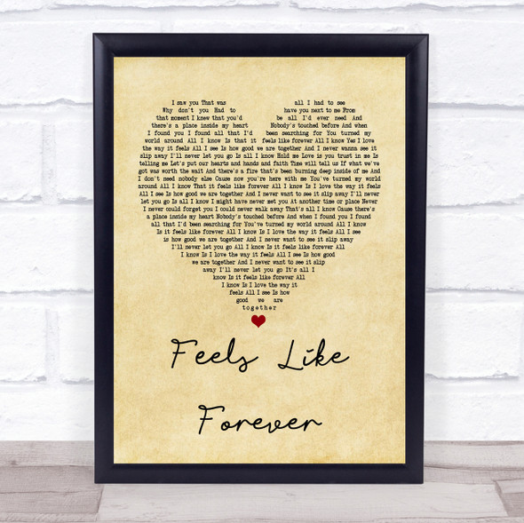 Joe Cocker Feels Like Forever Vintage Heart Song Lyric Quote Print