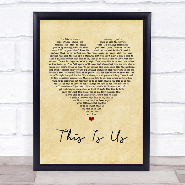 Keyshia Cole This Is Us Vintage Heart Song Lyric Quote Print