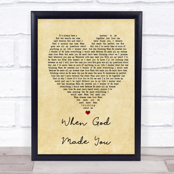 Newsong When God Made You Vintage Heart Song Lyric Quote Print