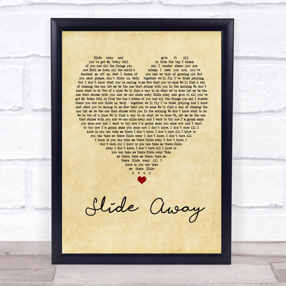 Noel Gallagher Slide Away Vintage Heart Song Lyric Quote Print