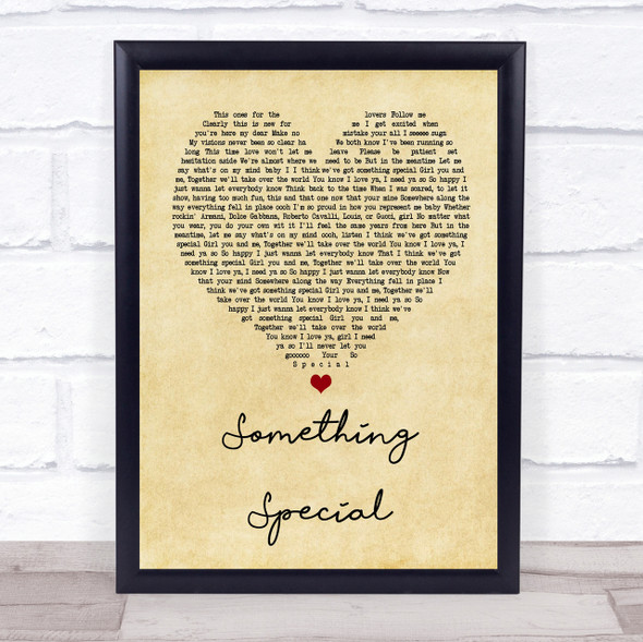 Usher Something Special Vintage Heart Song Lyric Quote Print