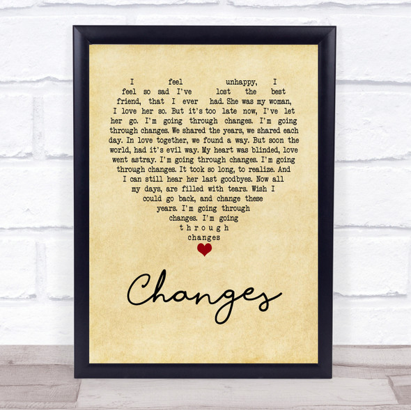 Black Sabbath Changes Vintage Heart Quote Song Lyric Print