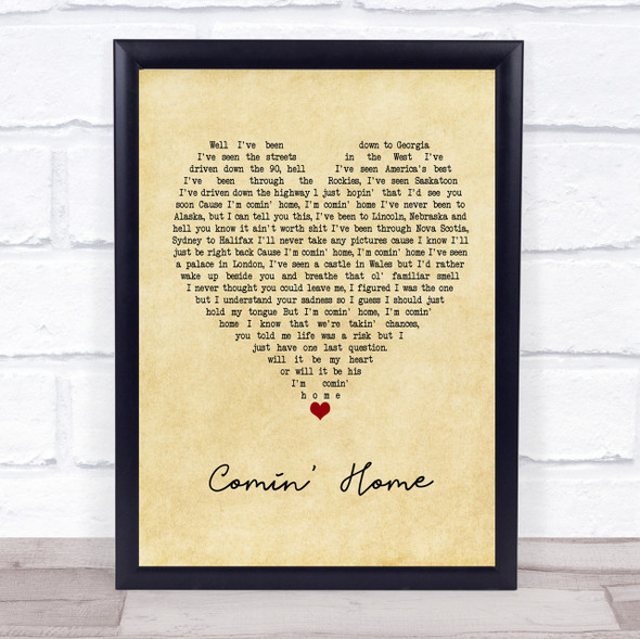 City And Colour Comin' Home Vintage Heart Quote Song Lyric Print