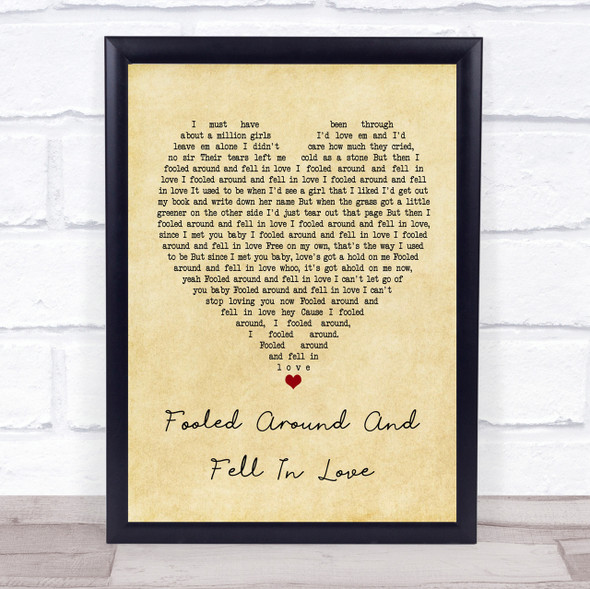 Elvin Bishop Fooled Around And Fell In Love Vintage Heart Quote Song Lyric Print