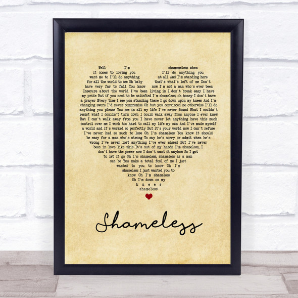 Garth Brooks Shameless Vintage Heart Quote Song Lyric Print