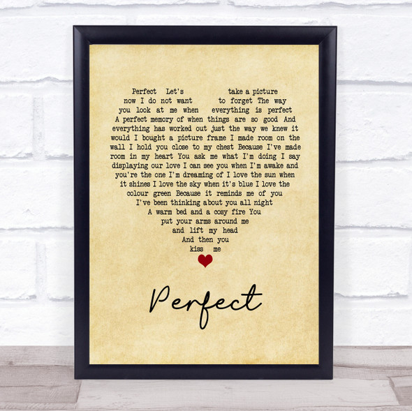 Doria roberts Perfect Vintage Heart Song Lyric Print