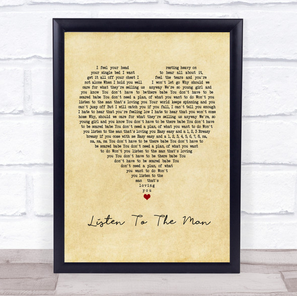 George Ezra Listen To The Man Vintage Heart Song Lyric Print